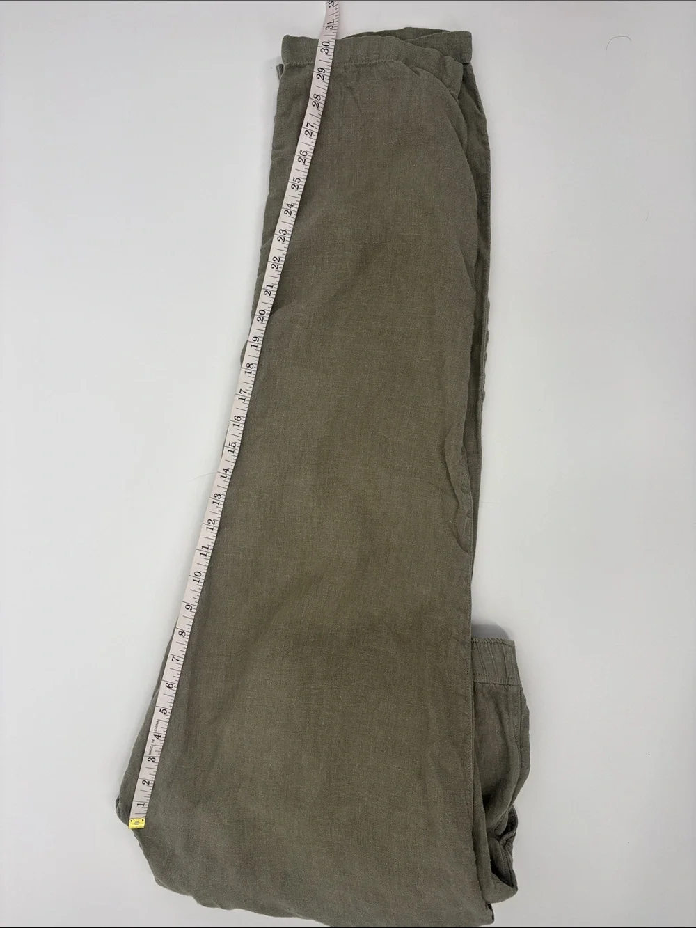 Faherty 100% Linen Olive Drawstring 4 Pocket Pants Size XXL